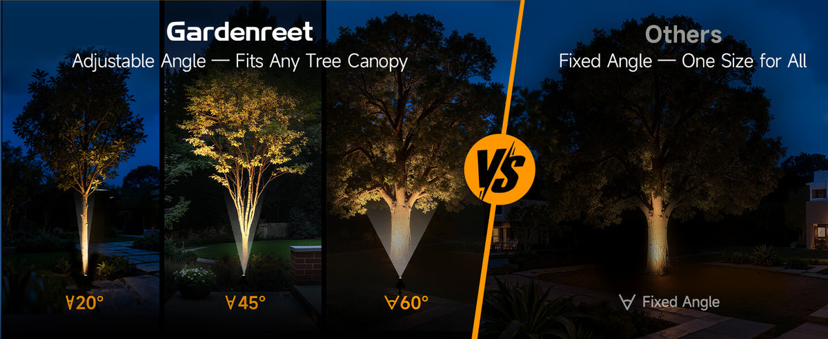 Outdoor Solar Spotlights, Adjustable Beam Focus, Separate Panel, LED Warm White & Daylight Selectable (3102) - Comparison Desktop 2