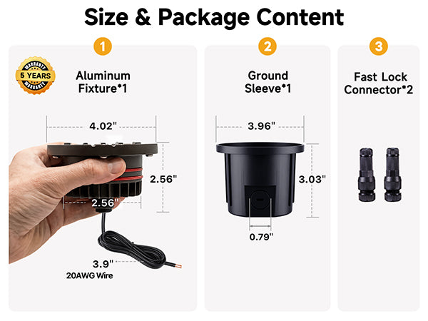 Gardenreet Low Voltage 12V LED In-ground Well Lights (Grated Top 9202) - Package Install QA Mobile 2
