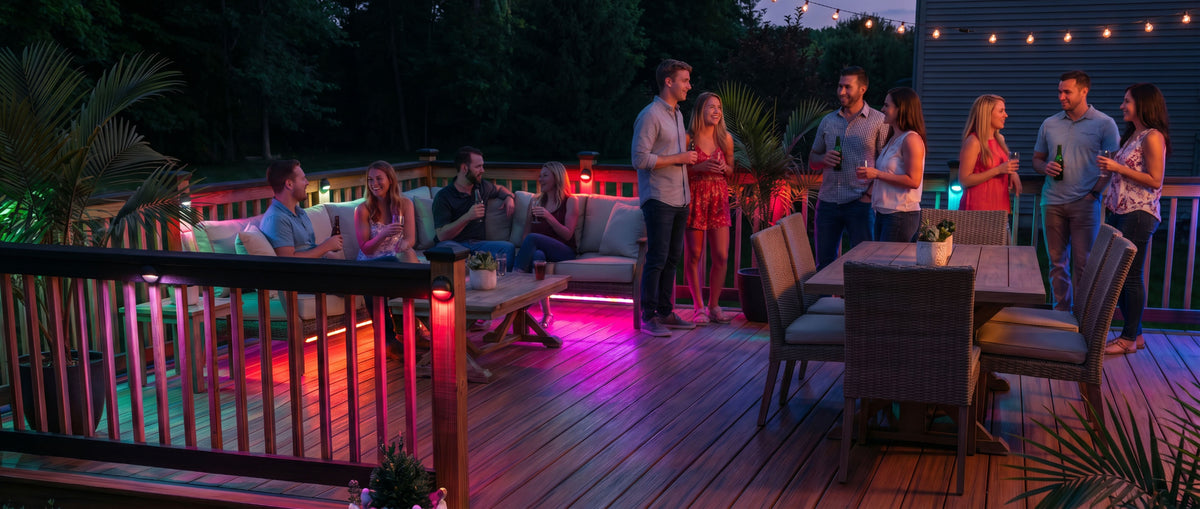 Gardenreet RGBCW Aluminum Deck Light - Lamp Ready 12V Smart Low Voltage LED 2700K-6500K with App & Remote Control (9304) - Application Desktop 3