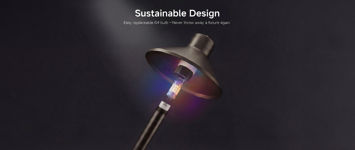 Gardenreet RGBCW Brass Path Light 2 Pack - Lamp Ready 12V Smart Low Voltage LED 2700K-6500K with App & Remote Control (Hat 2408) - Features Desktop 1